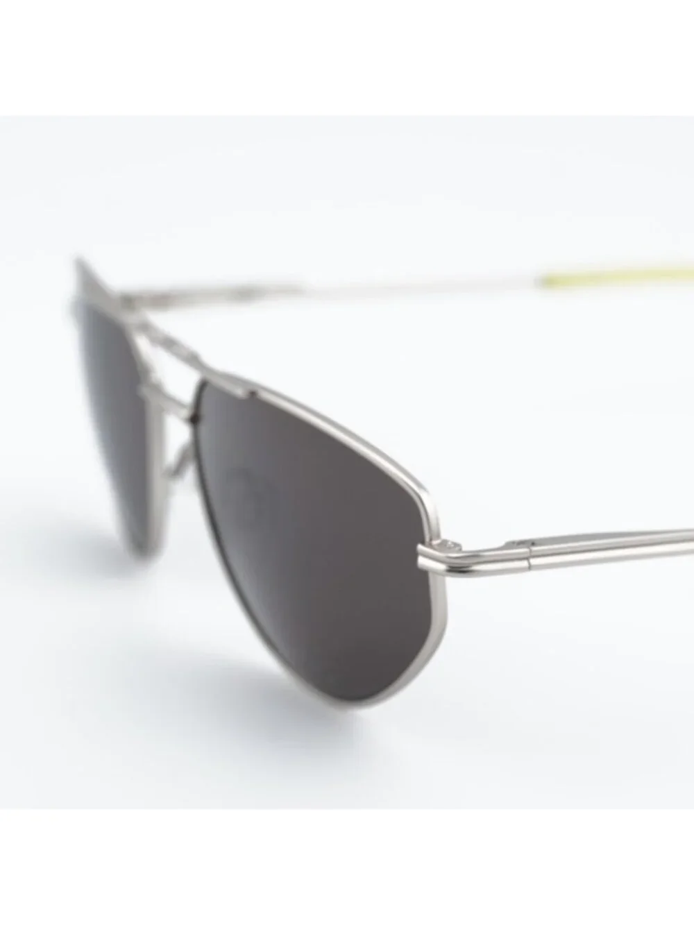 DKNY DK117S 045 Sunglasses Satin Silver Square Frame, Kiwi Lenses